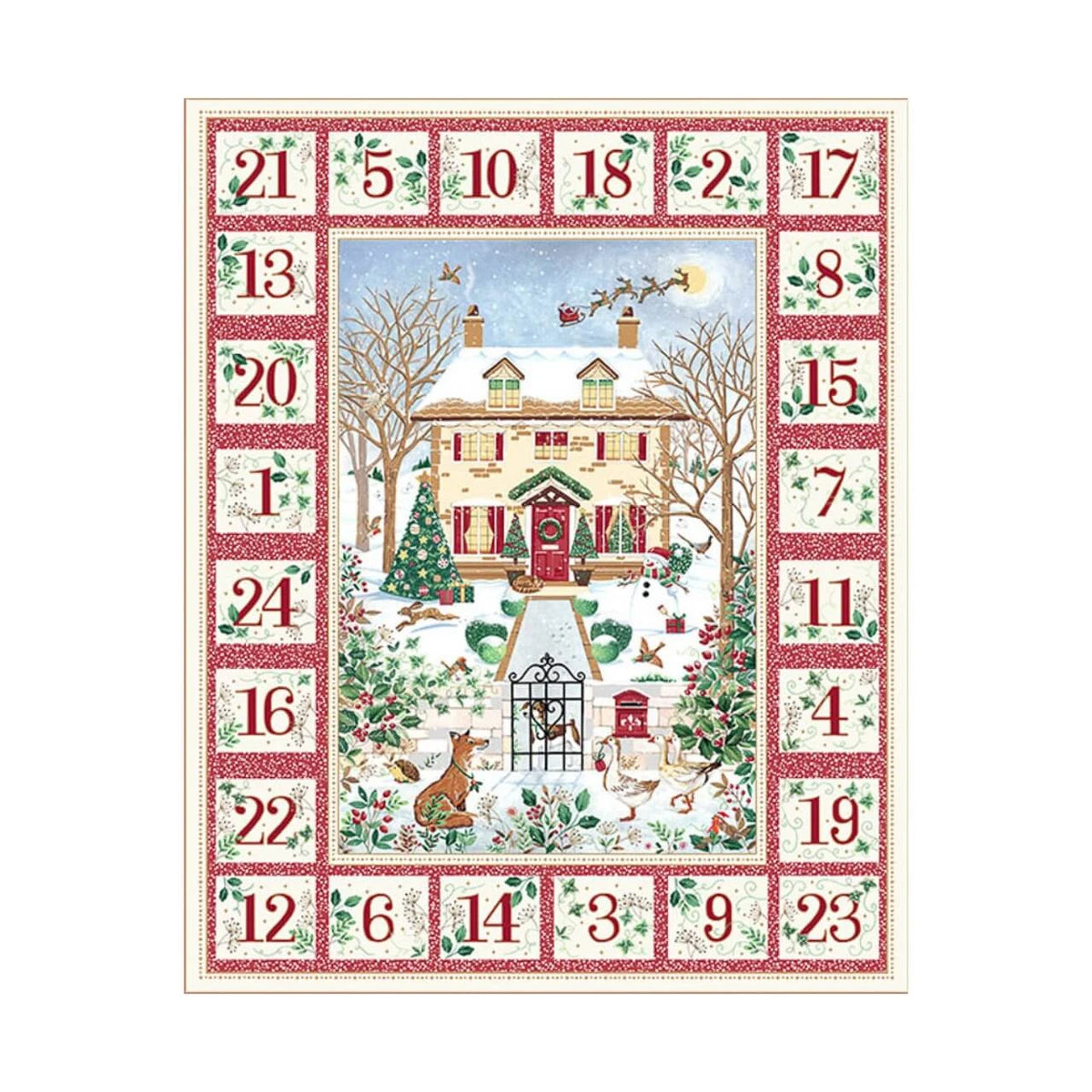 Makower | Advent Panel | County Christmas - Red