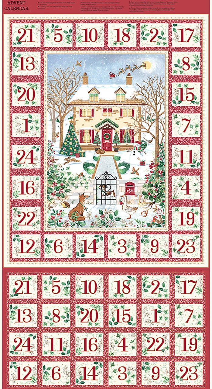 Makower | Advent Panel | County Christmas - Red