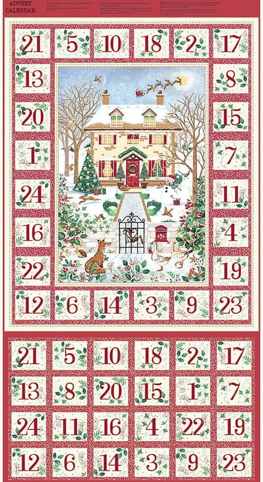 Makower | Advent Panel | County Christmas - Red
