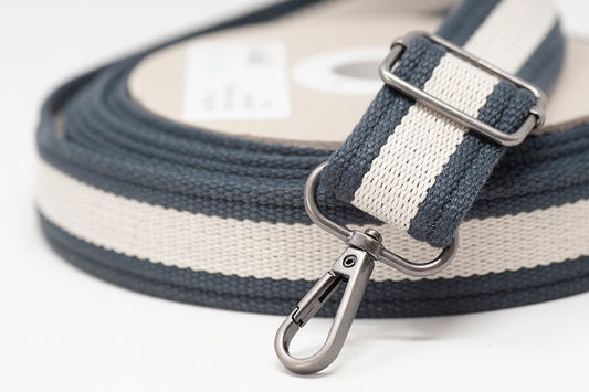 30mmStripe Webbing- grey/ ecru