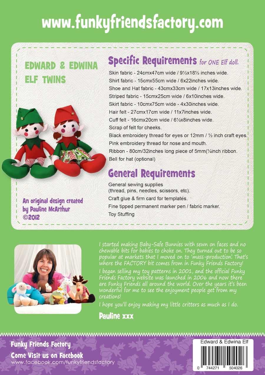 Funky Friends Factory |  Edward & Edwina Elf Pattern