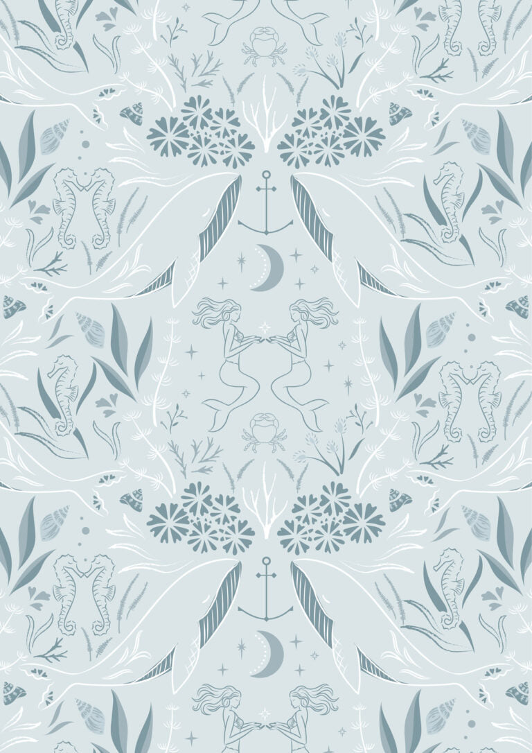 Lewis and Irene | Sound of The Sea | Enchanted Ocean - Sky Blue £7pm