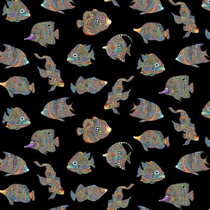 Benartex | Hooked on Fish | Fish - Black £10pm