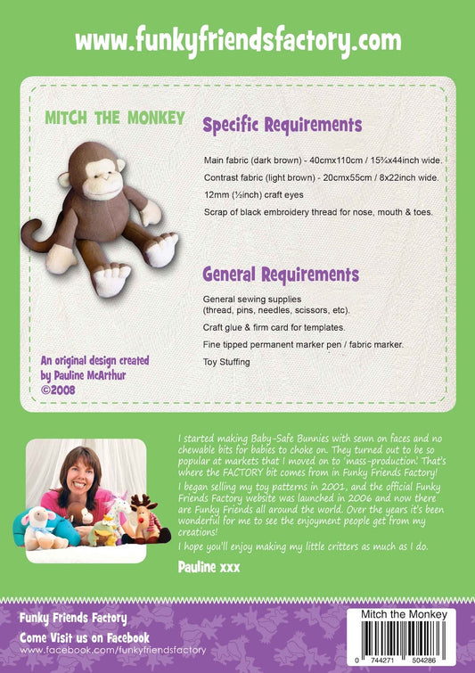 Funky Friends Factory |  Mitch The Monkey Pattern