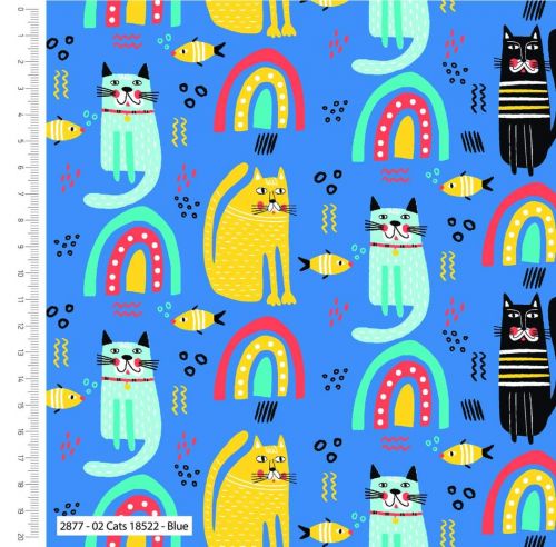 Cotton Craft | Mochis Pals | Cats - Blue £7pm