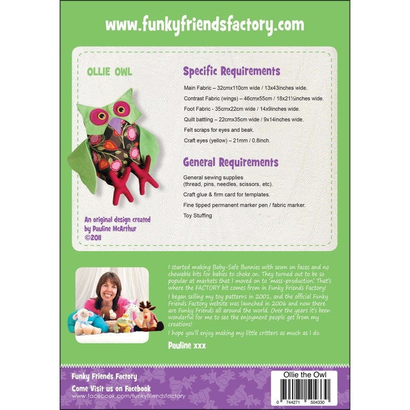 Funky Friends Factory | Ollie The Laid Back Owl Pattern