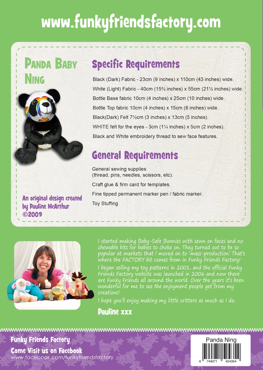 Funky Friends Factory |   Panda Baby Ning Pattern