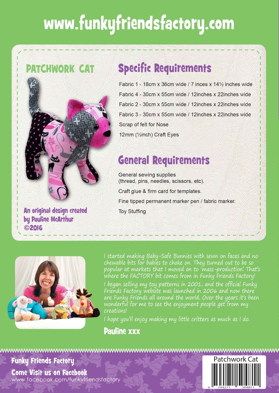 Funky Friends Factory | Patch The Pussycat Pattern