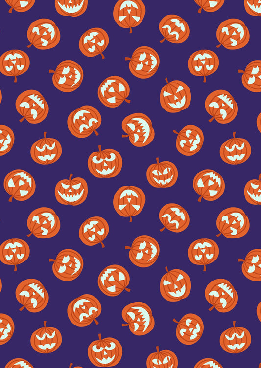 Lewis & Irene | Haunted House | Glow in the Dark | Pumpkin Faces - purple £8pm
