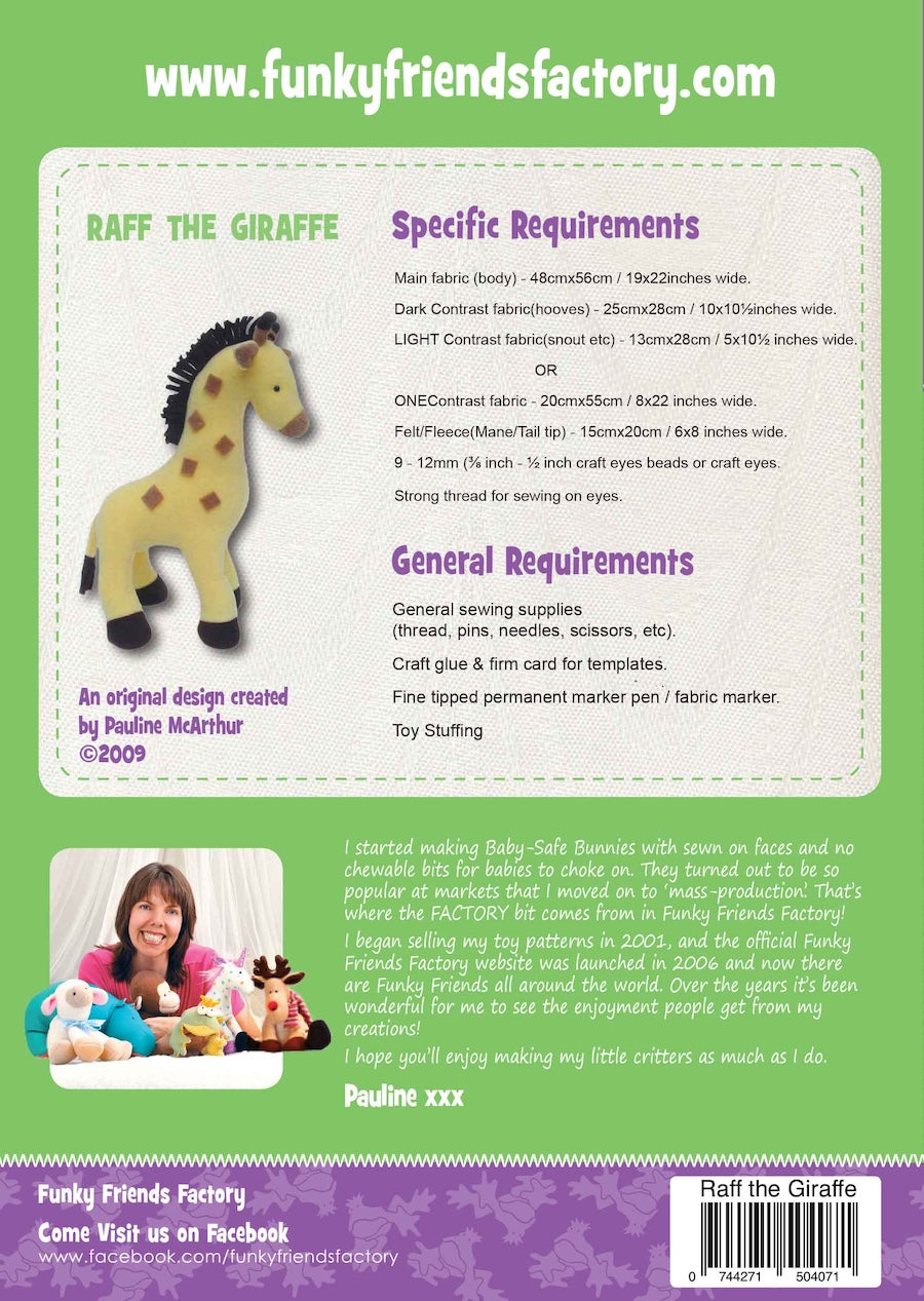 Funky Friends Factory |  Raff The Giraffe Pattern
