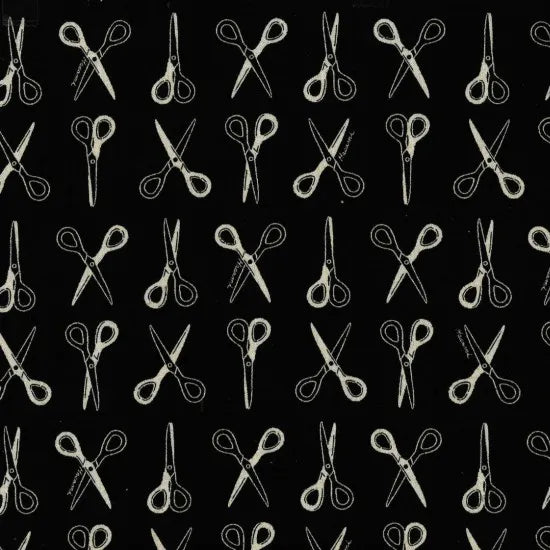Sevenberry | Cotton Linen | Scissors - Black £12pm