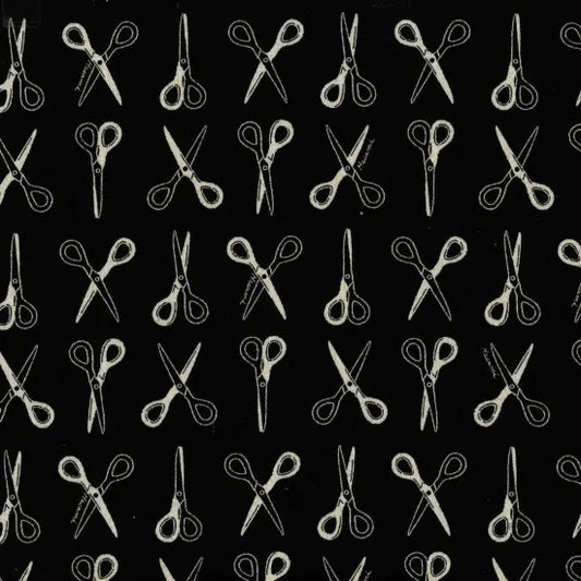 Sevenberry | Cotton Linen | Scissors - Black £12pm