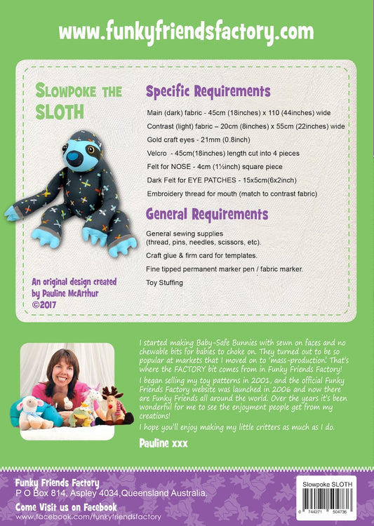 Funky Friends Factory | Slowpoke The Sloth Pattern