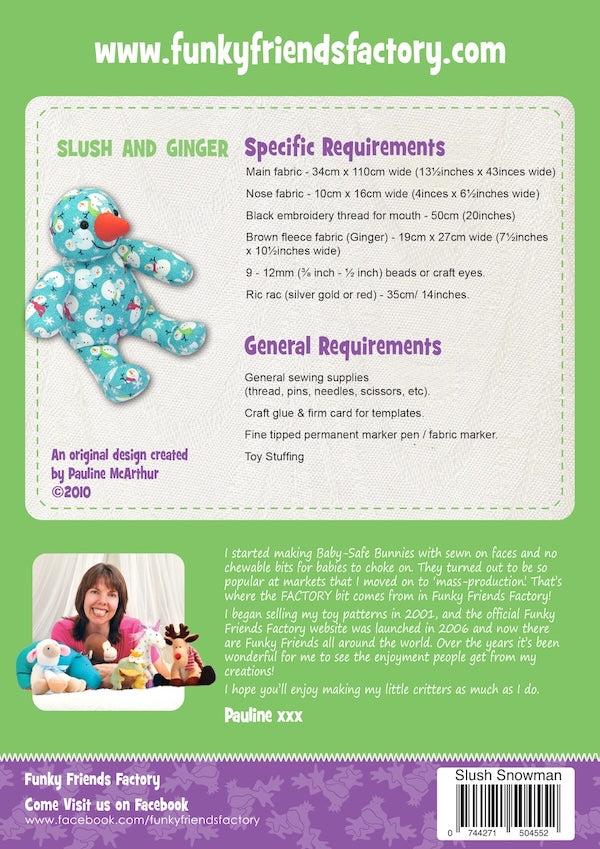 Funky Friends Factory |  Slush The Snowman & Ginger Pattern