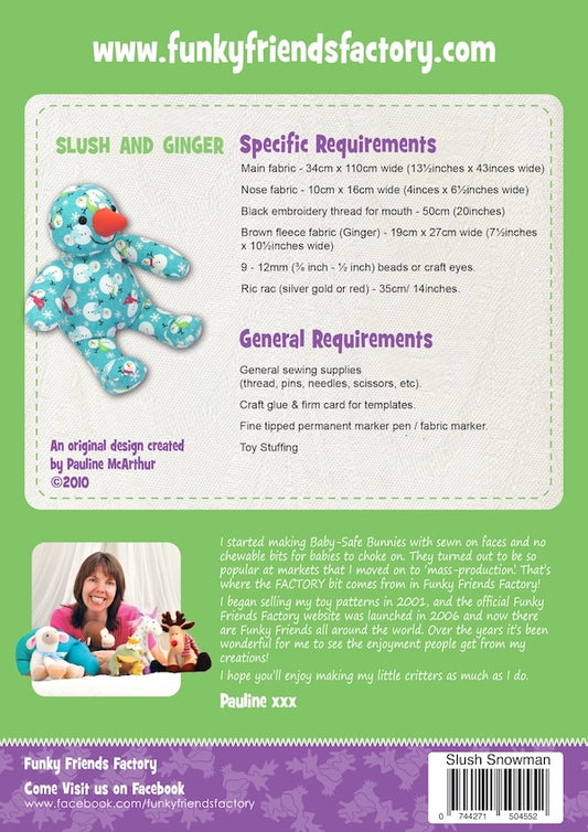 Funky Friends Factory |  Slush The Snowman & Ginger Pattern