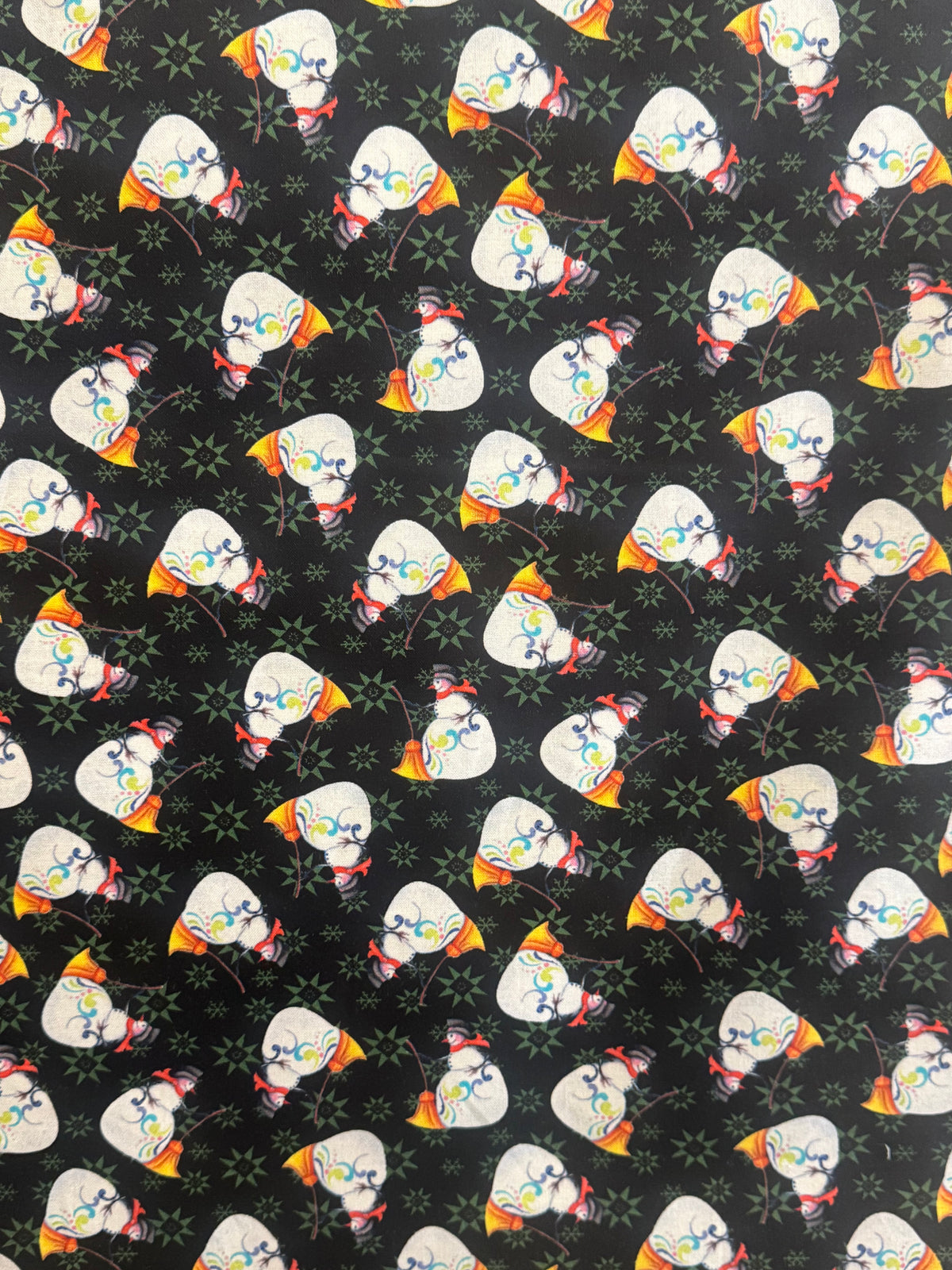 Benartex | Jim Shore | Merry & Bright | Snowmen - Black £6pm