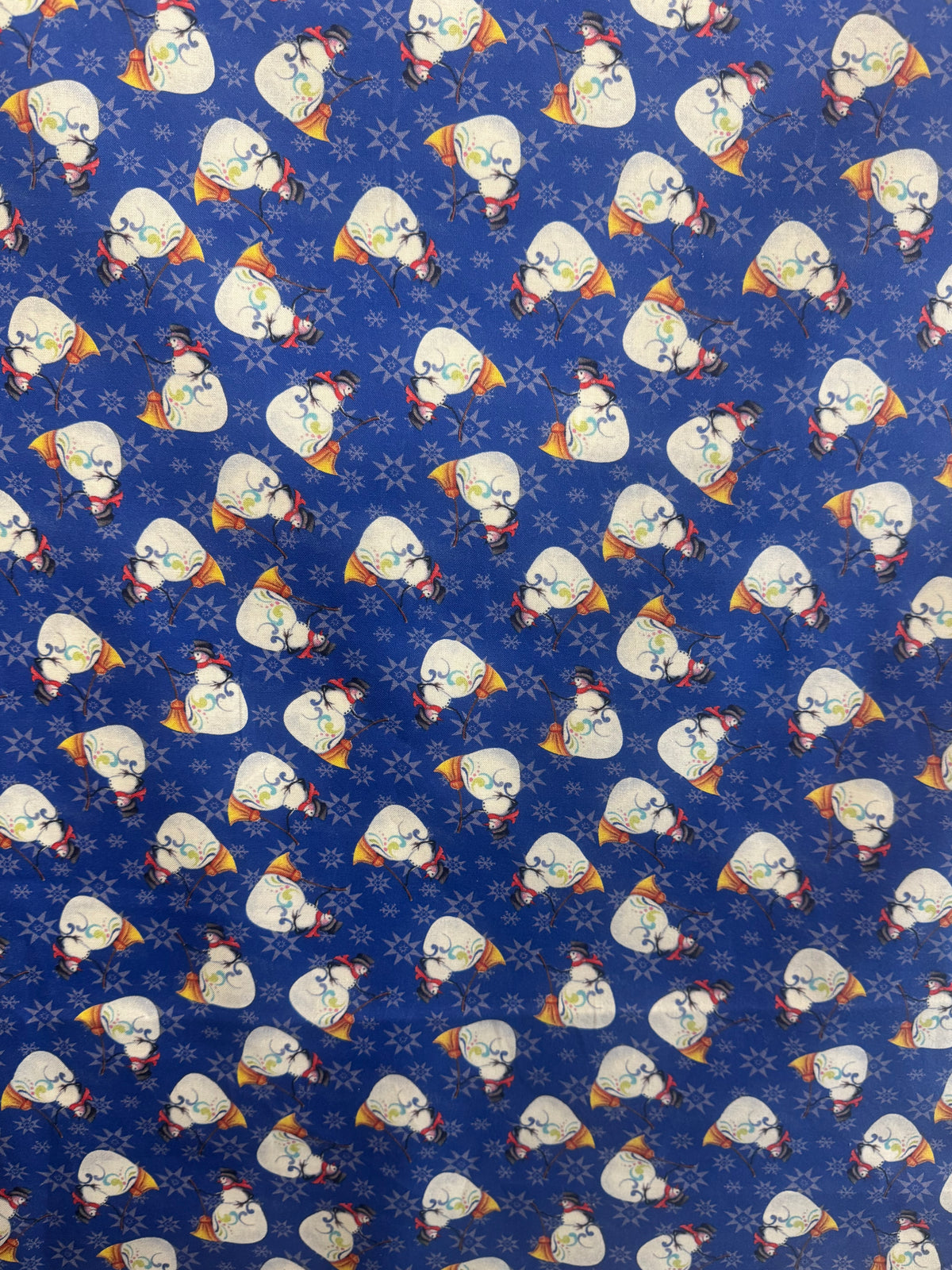 Benartex | Jim Shore | Merry & Bright | Snowmen - Blue £6pm