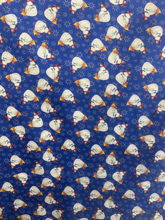 Benartex | Jim Shore | Merry & Bright | Snowmen - Blue £6pm