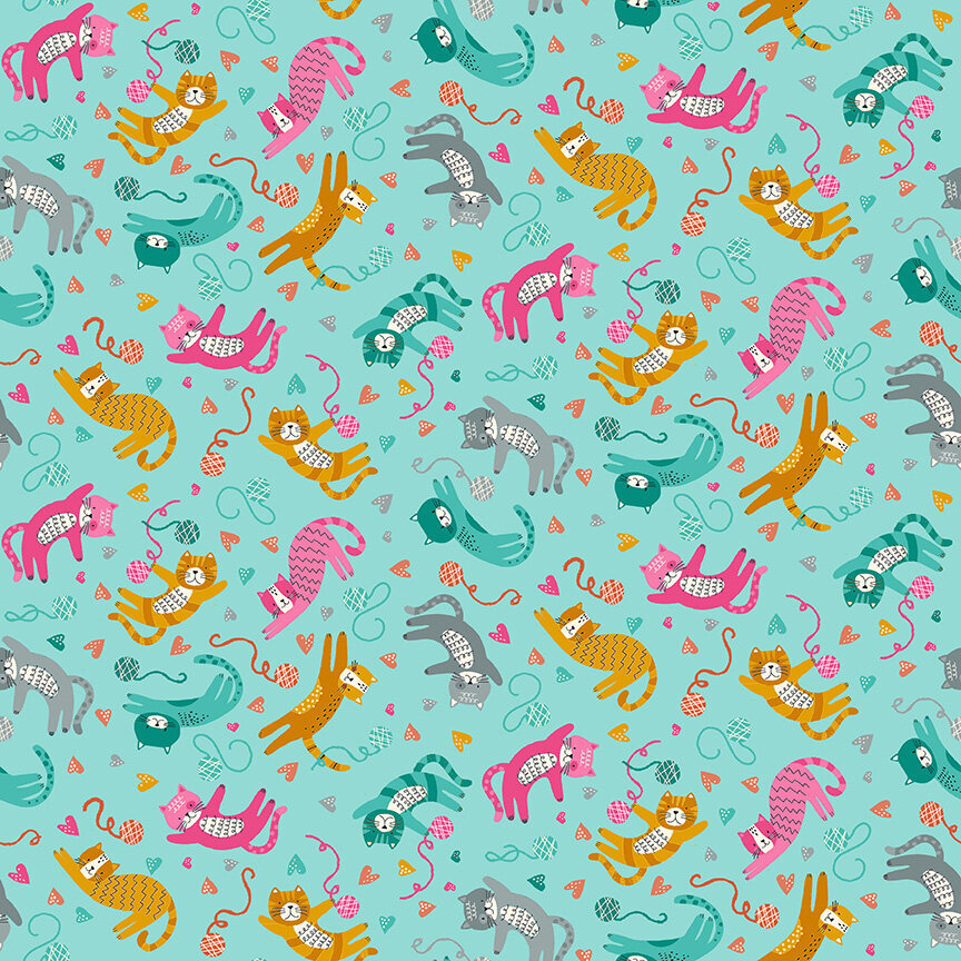 Makower | Whiskars | Playful Cats £10pm